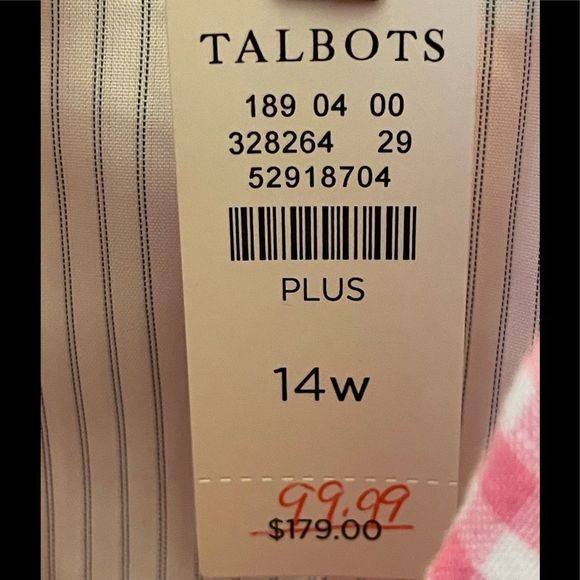 Talbots | Gingham Plaid Blazer Pink White Button Down‎ Long Sleeve - Picture 5 of 7